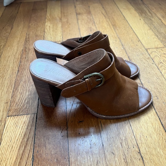 Madewell Riley Convertible Slingback Mule -  Brown Leather Block Heel size 8 - Picture 4 of 9
